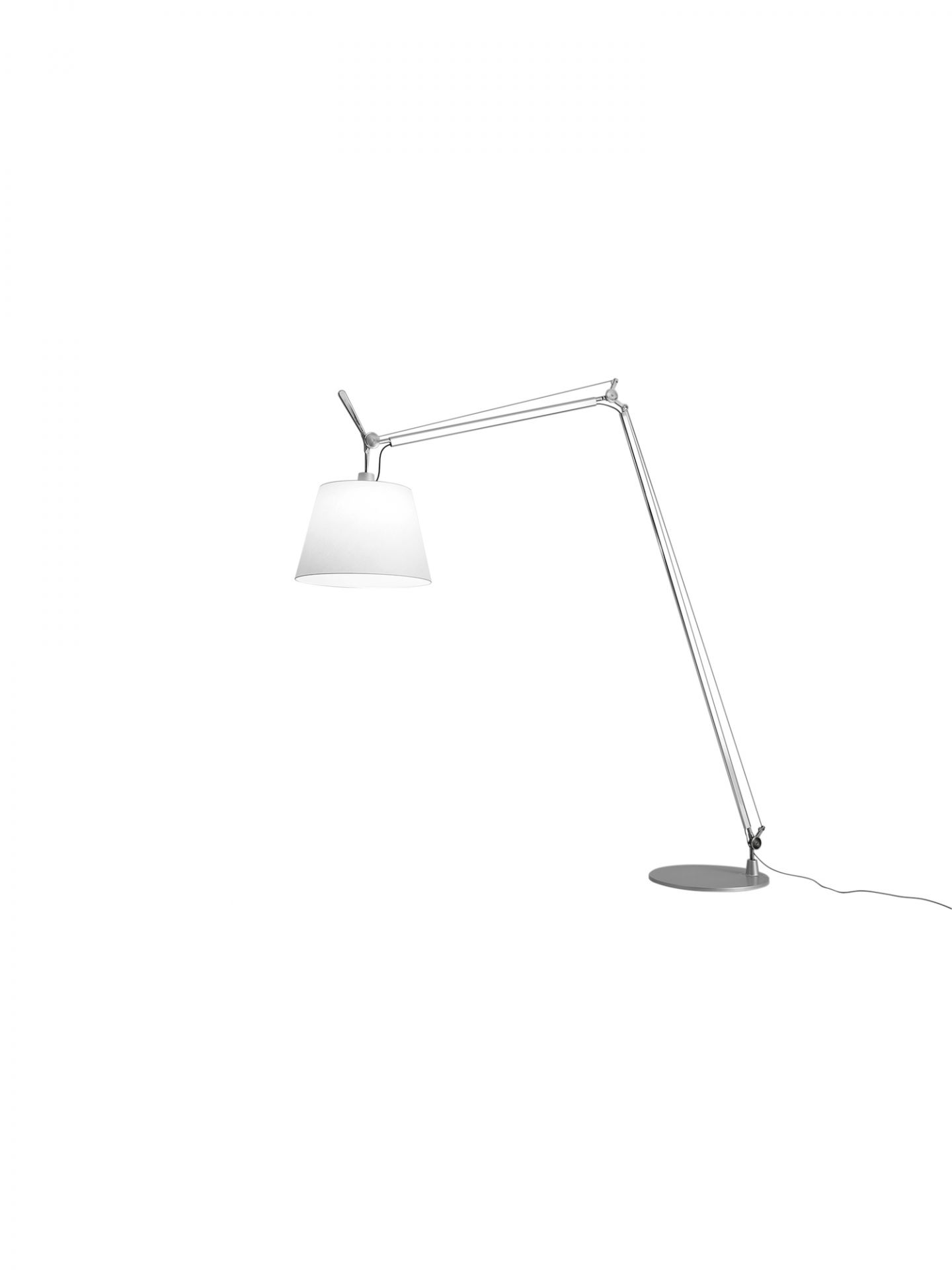 Tolomeo Maxi Stehleuchte inkl. Schirm aus Pergamentpapier Aluminium Artemide